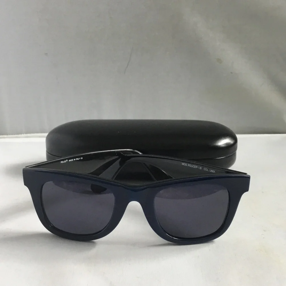Police Dark Blue Sunglasses with Black Lenses